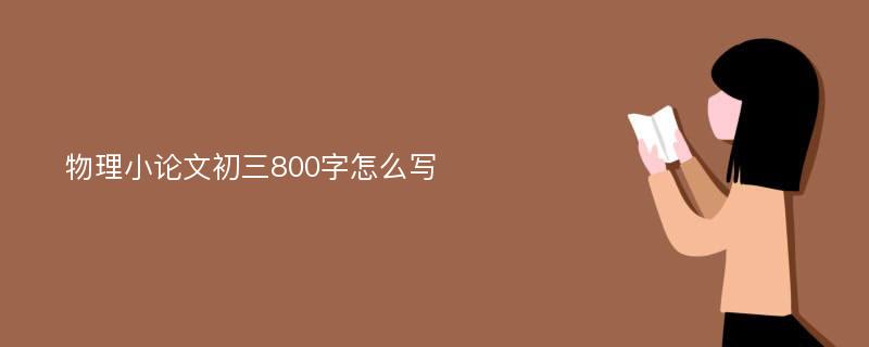 物理小论文初三800字怎么写