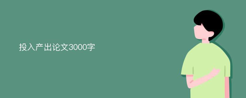 投入产出论文3000字