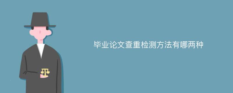 毕业论文查重检测方法有哪两种