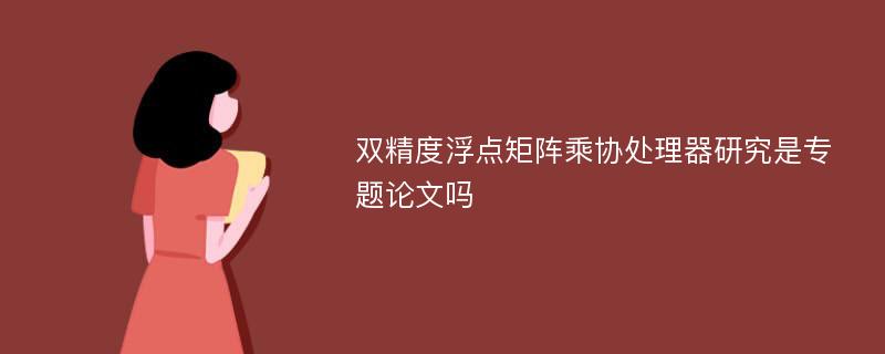 双精度浮点矩阵乘协处理器研究是专题论文吗